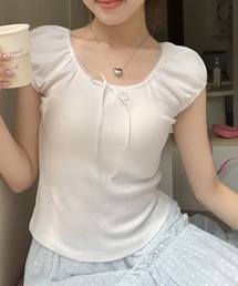 フレンチスリーブリボントップス