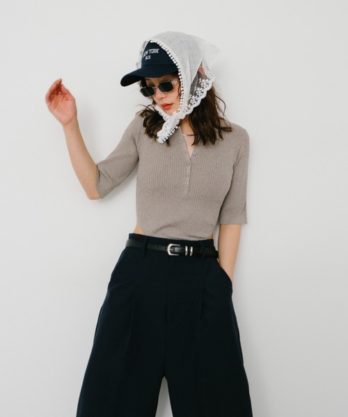 ポロニットボディスーツ ポロニットボディスーツ / Polo Knit Bodysuit（ポロシャツ