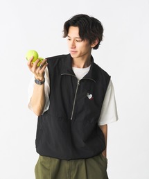 Adoon plain | ナイロンハーフジップベスト(ベスト)