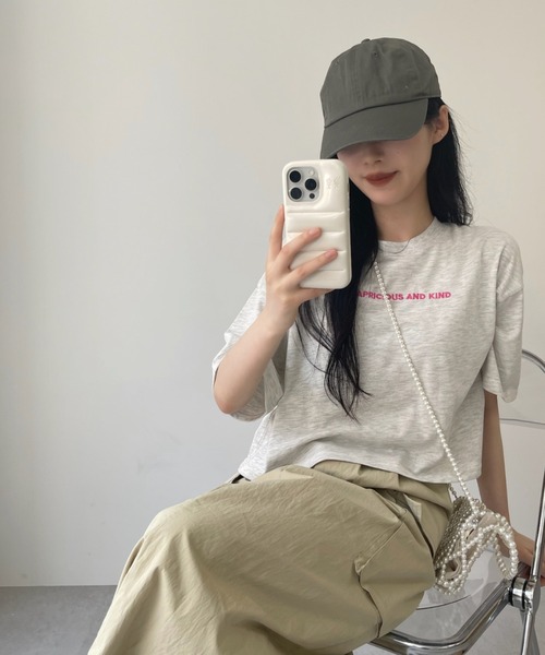 Ada.（エイダ）の「サガラ刺繍 クロップド フラワー Tシャツ（Tシャツ/カットソー・レディース・オフホワイト/チャコール/オートミール・FREE）」の18枚目の写真