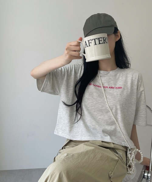 Ada.（エイダ）の「サガラ刺繍 クロップド フラワー Tシャツ（Tシャツ/カットソー・レディース・オフホワイト/チャコール/オートミール・FREE）」の20枚目の写真