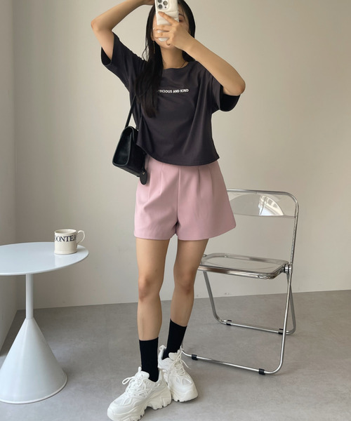 Ada.（エイダ）の「サガラ刺繍 クロップド フラワー Tシャツ（Tシャツ/カットソー・レディース・オフホワイト/チャコール/オートミール・FREE）」の13枚目の写真