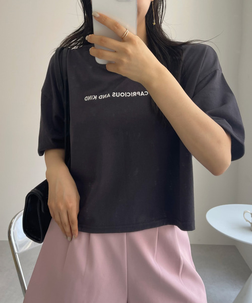 Ada.（エイダ）の「サガラ刺繍 クロップド フラワー Tシャツ（Tシャツ/カットソー・レディース・オフホワイト/チャコール/オートミール・FREE）」の14枚目の写真