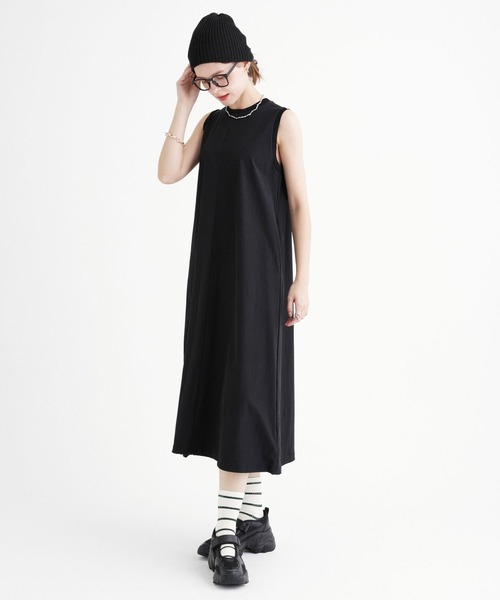 saloon(サルーン)の「SALOON(サルーン)/ノースリバルーンワンピース【洗濯機洗い可】(ワンピース・レディース・カーキ/ブラック/ブルー・FREE)」の5枚目の写真