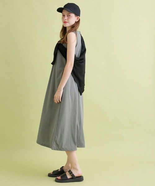saloon(サルーン)の「SALOON(サルーン)/ノースリバルーンワンピース【洗濯機洗い可】(ワンピース・レディース・カーキ/ブラック/ブルー・FREE)」の11枚目の写真