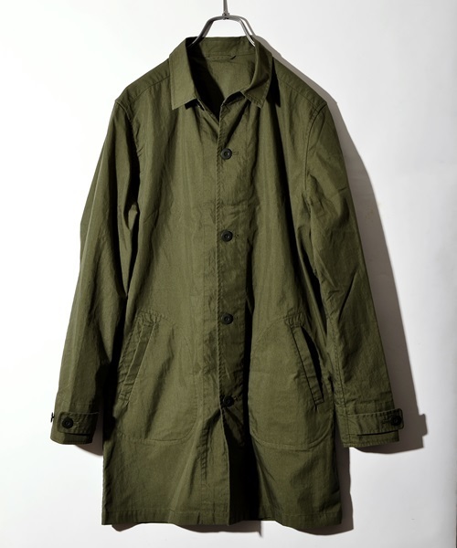 SHIPS JET BLUE（シップスジェットブルー）の「SHIPS JET BLUE (シップス ジェットブルー): ギャバ ショップコート■（ステンカラーコート・メンズ・ネイビー/ベージュ/オリーブ・LARGE/SMALL/MEDIUM）」の2枚目の写真