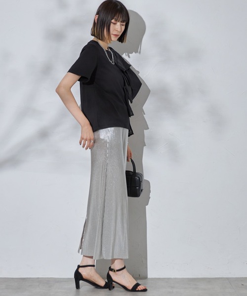 each（イーチ）の「シャイニープリーツタイトスカート（スカート・レディース・イエローゴールド/シルバー/ブラック・FREE）」の20枚目の写真