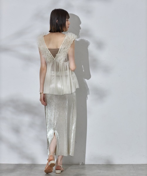 each（イーチ）の「シャイニープリーツタイトスカート（スカート・レディース・イエローゴールド/シルバー/ブラック・FREE）」の13枚目の写真