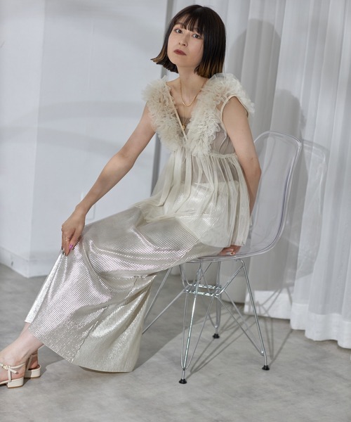 each（イーチ）の「シャイニープリーツタイトスカート（スカート・レディース・イエローゴールド/シルバー/ブラック・FREE）」の19枚目の写真