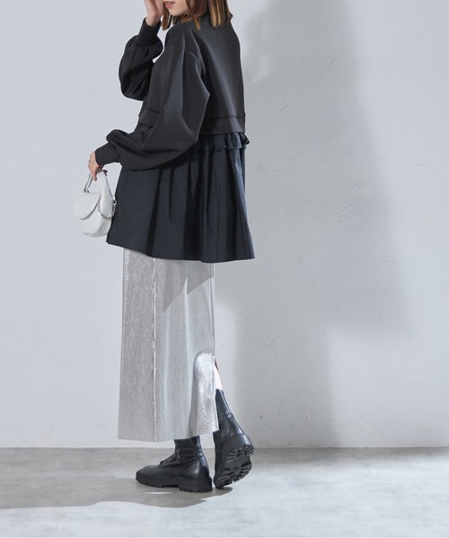 プリーツプリーズ　タイトスカート PLEATS PLEASE イッセイミヤケ タイトスカート ミモレ 3 L 緑