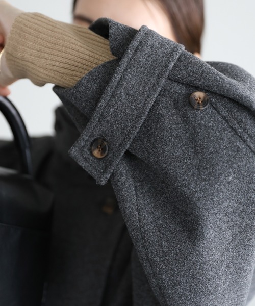 select MOCA（セレクトモカ）の「2WAYスタンドネックミドルコート（チェスターコート・レディース・チャコール/ブラウン/ブラック・FREE）」の14枚目の写真