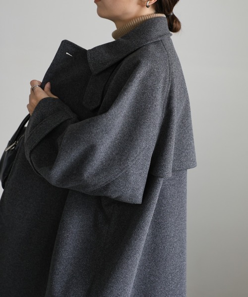 select MOCA（セレクトモカ）の「2WAYスタンドネックミドルコート（チェスターコート・レディース・チャコール/ブラウン/ブラック・FREE）」の22枚目の写真