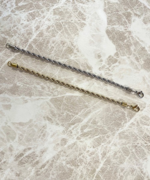 PARKS TOKYO SELECT（パークストウキョウセレクト）の「お肌にやさしい ステンレス/SUS304 ロープチェーンブレスレット（ブレスレット・レディース・シルバー/ゴールド・16cm/18cm）」の3枚目の写真