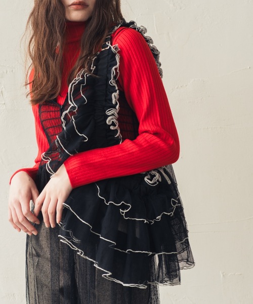 DORA TIER TULLE - MIDI / チュールフリルバッグ - ミディ（ボディ