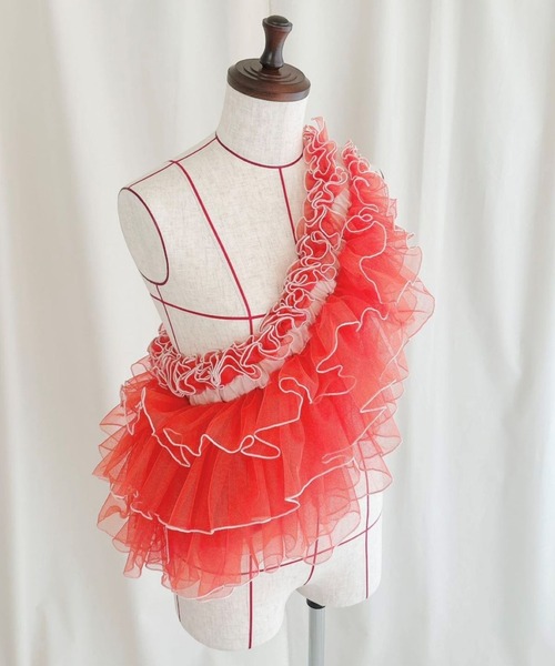 DORA TIER TULLE - MIDI / チュールフリルバッグ - ミディ（ボディ