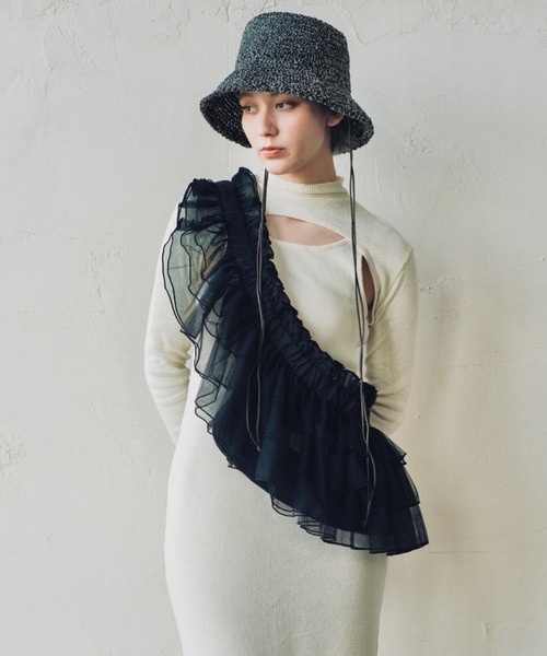 ORIENT MILLINERY DORA【ドーラ】Frilled Bag 黒 DORA【ﾄﾞｰﾗ】フリルバッグ（ボディバッグ/ウエストポーチ