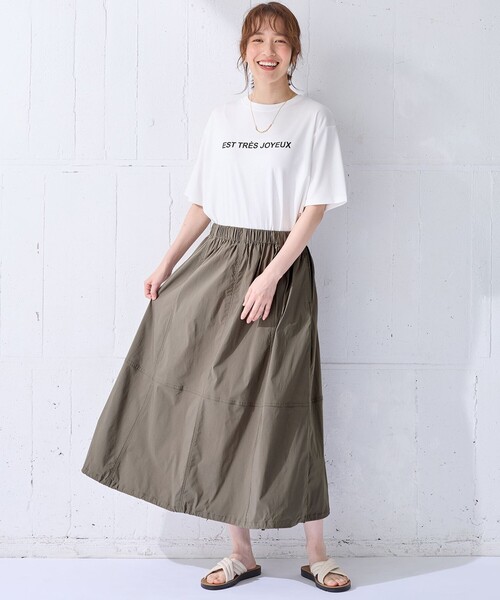 ANY(エニィ)の「【汗ジミ防止加工】シルケットスムース半袖ロゴTシャツ(Tシャツ/カットソー・レディース・ブラック系/ホワイト系/ライトグレー系・4)」の16枚目の写真