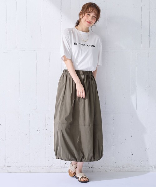 ANY(エニィ)の「【汗ジミ防止加工】シルケットスムース半袖ロゴTシャツ(Tシャツ/カットソー・レディース・ブラック系/ホワイト系/ライトグレー系・4)」の18枚目の写真