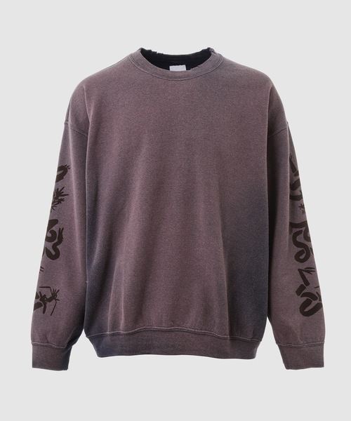 SASQUATCHfabrix.(サスクワァッチファブリックス)の「“EASTEND DRAGON FONT” DESTROY SWEATSHIRT(スウェット・メンズ・ネイビー系/その他/ブラウン系その他・XL/L)」の3枚目の写真