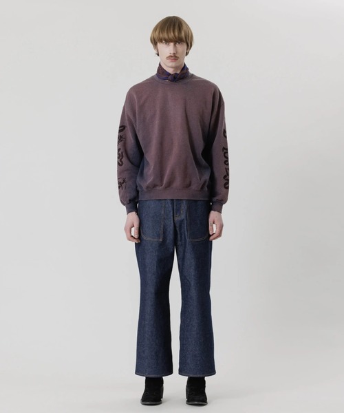SASQUATCHfabrix.(サスクワァッチファブリックス)の「“EASTEND DRAGON FONT” DESTROY SWEATSHIRT(スウェット・メンズ・ネイビー系/その他/ブラウン系その他・XL/L)」の4枚目の写真
