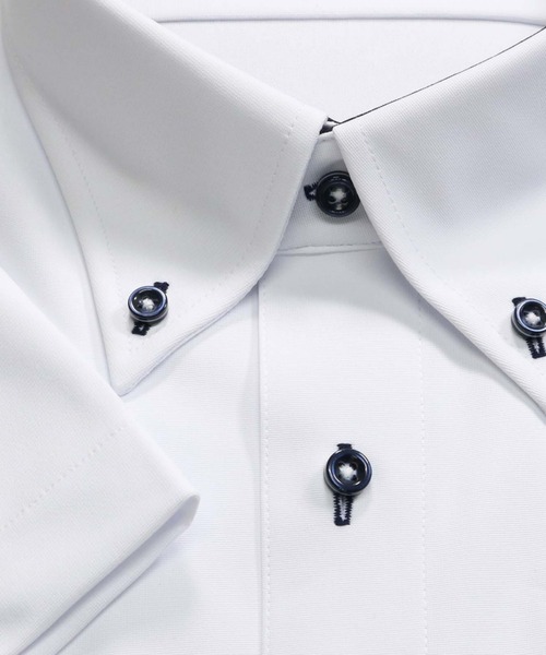 【セール】形態安定ノーアイロン ボタンダウン 半袖ニットビジネスワイシャツ（ビジネスシャツ）｜TOKYO SHIRTS（トウキョウシャツ）