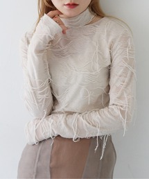 CLEIO | 【CLEIO】花ジャガードシースルートップス(Tシャツ/カットソー)