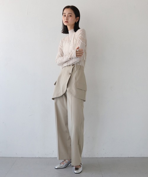 CLEIO(クレイオ)の「【CLEIO】花ジャガードシースルートップス(Tシャツ/カットソー・レディース・アイボリー・FREE)」の10枚目の写真