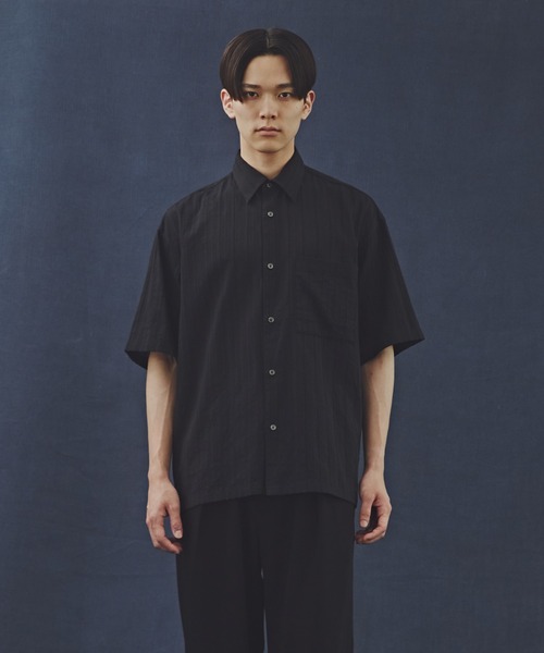 NANO universe(ナノユニバース)の「「Commonuse」コットンストライプジャガードシャツ(シャツ/ブラウス・メンズ・ブラック/ベージュ系その他・L/M)」の13枚目の写真