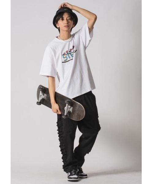 RE730（アールイーセブンサーティー）の「RE730 なみおくんキャット　ビッグシルエットTシャツ（Tシャツ/カットソー・メンズ・オフホワイト/ブラック・MEDIUM/LARGE/X-LARGE）」の6枚目の写真