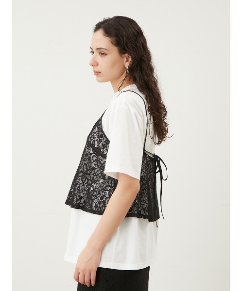 Mila Owen(ミラオーウェン)の「バックリボンキャミソールビスチェ(Tシャツ/カットソー・レディース・ブラック/イエロー/ブラウン・FREE)」の7枚目の写真