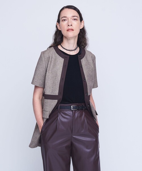 【セール】＜AEWEN MATOPH＞ツイード ショートスリーブ チュニック（シャツ/ブラウス）｜AEWEN MATOPH（イウエン マトフ）