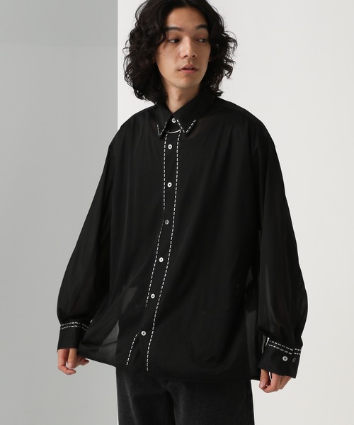 HARE（ハレ）の「シアーシルバーパーツシャツ(HARE)（シャツ/ブラウス・メンズ・パープル/ブラック/グレー・FREE）」の2枚目の写真