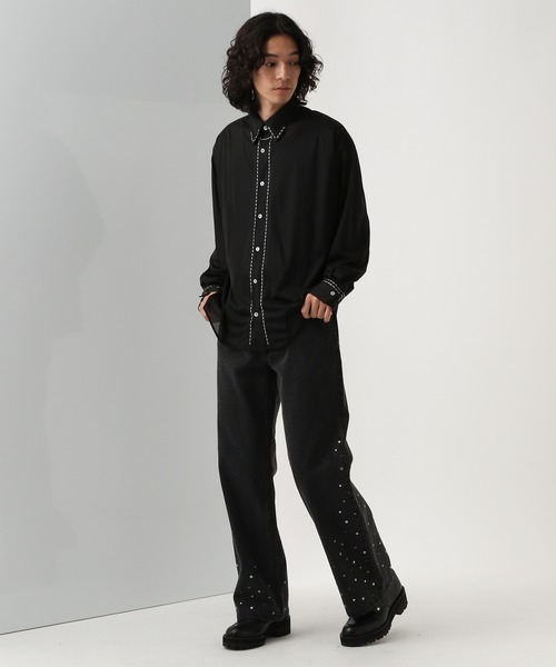 HARE（ハレ）の「シアーシルバーパーツシャツ(HARE)（シャツ/ブラウス・メンズ・パープル/ブラック/グレー・FREE）」の11枚目の写真