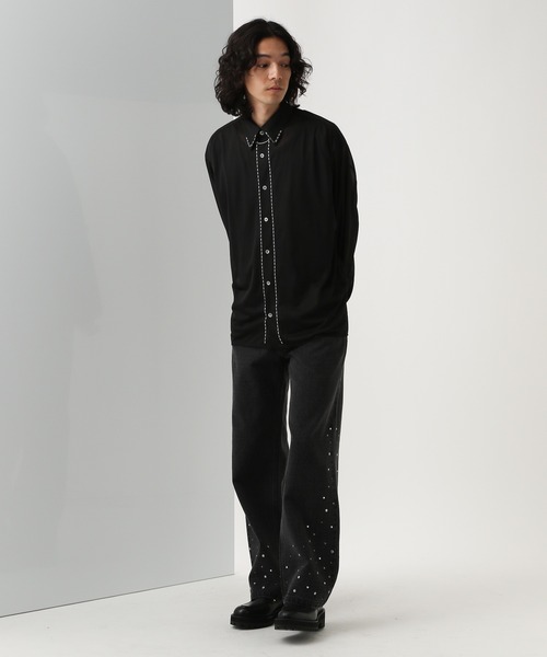 HARE（ハレ）の「シアーシルバーパーツシャツ(HARE)（シャツ/ブラウス・メンズ・パープル/ブラック/グレー・FREE）」の10枚目の写真