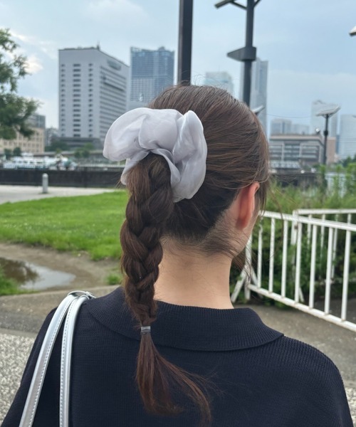 Birthday room（バースデイルーム）の「サテンライクヘアゴム/シュシュ / satin-like hair tie chouchou（シュシュ・レディース・シルバー/アイボリー/ブラック/ピンク・FREE）」の8枚目の写真