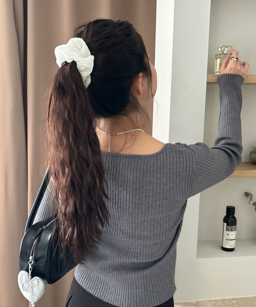 Birthday room（バースデイルーム）の「サテンライクヘアゴム/シュシュ / satin-like hair tie chouchou（シュシュ・レディース・シルバー/アイボリー/ブラック/ピンク・FREE）」の6枚目の写真