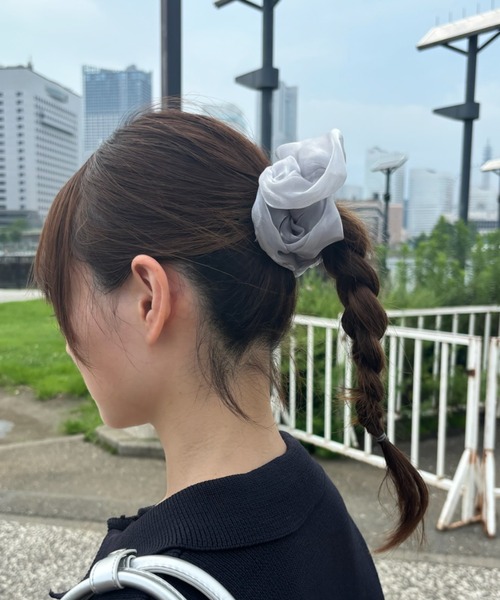 Birthday room（バースデイルーム）の「サテンライクヘアゴム/シュシュ / satin-like hair tie chouchou（シュシュ・レディース・シルバー/アイボリー/ブラック/ピンク・FREE）」の17枚目の写真