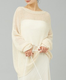 Rouge vif | モヘアライクシアー2WAY ニットプルオーバー(ニット/セーター)