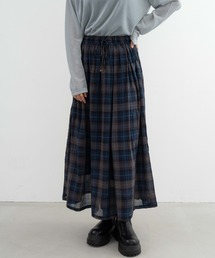 【refinedworks】 オリジナルのチェック生地を使ったロングスカート