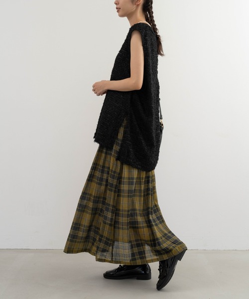 refinedworks（リファインドワークス）の「【refinedworks】 オリジナルのチェック生地を使ったロングスカート（スカート・レディース・イエロー/ネイビー/グリーン・FREE）」の19枚目の写真