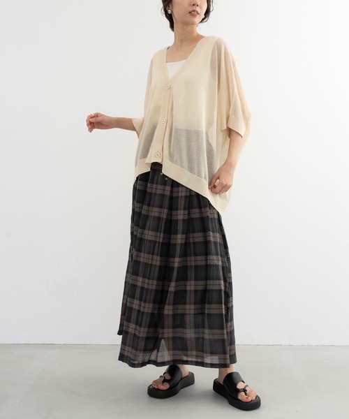 refinedworks（リファインドワークス）の「【refinedworks】 オリジナルのチェック生地を使ったロングスカート（スカート・レディース・イエロー/ネイビー/グリーン・FREE）」の16枚目の写真