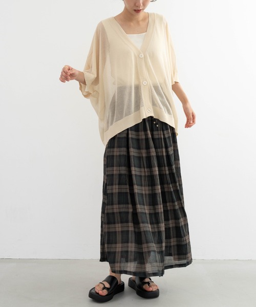 refinedworks（リファインドワークス）の「【refinedworks】 オリジナルのチェック生地を使ったロングスカート（スカート・レディース・イエロー/ネイビー/グリーン・FREE）」の15枚目の写真