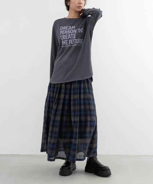 refinedworks（リファインドワークス）の「【refinedworks】 オリジナルのチェック生地を使ったロングスカート（スカート・レディース・イエロー/ネイビー/グリーン・FREE）」の11枚目の写真