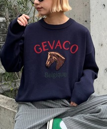 【GEVACO / ゲバコ】ホースサガラ刺繍プルオーバーニット