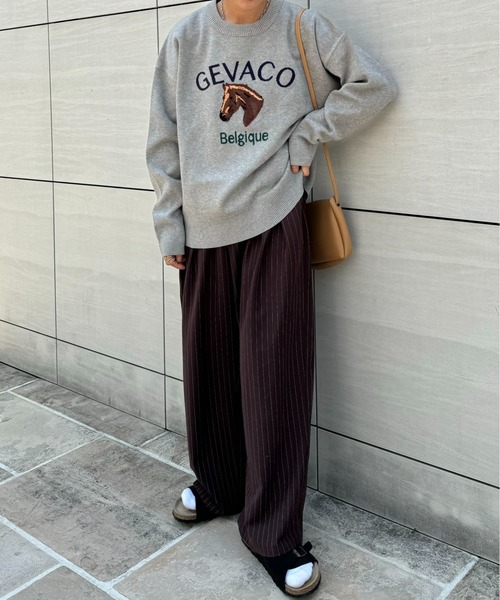 GEVACO ホースサガラ刺繍プルオーバーニット GEVACO/ゲバコ】ホースサガラ刺繍 ニットプルオーバー | FREDY
