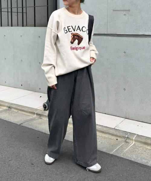 GEVACO ホースサガラ刺繍プルオーバーニット GEVACO/ゲバコ】ホースサガラ刺繍 ニットプルオーバー | FREDY