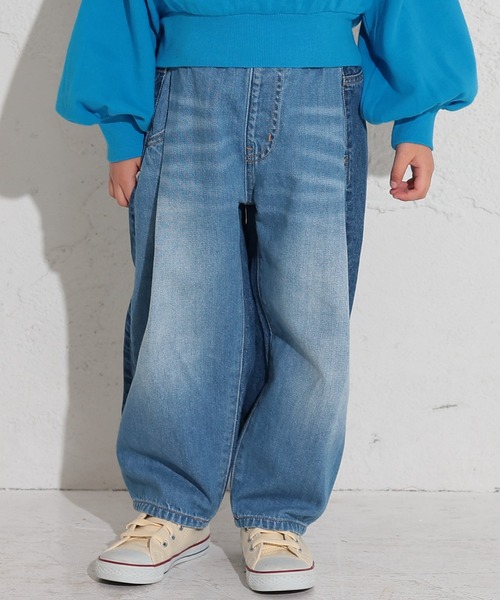 Ocean&Ground(オーシャン&グラウンド)の「ハイウエストデニムバルーンパンツ(デニムパンツ・キッズ・ダークブルー/ライトブルー/ブラック・80/90/95/100/110/120/130/140)」の3枚目の写真