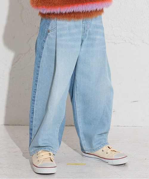 Ocean&Ground(オーシャン&グラウンド)の「ハイウエストデニムバルーンパンツ(デニムパンツ・キッズ・ダークブルー/ライトブルー/ブラック・80/90/95/100/110/120/130/140)」の1枚目の写真