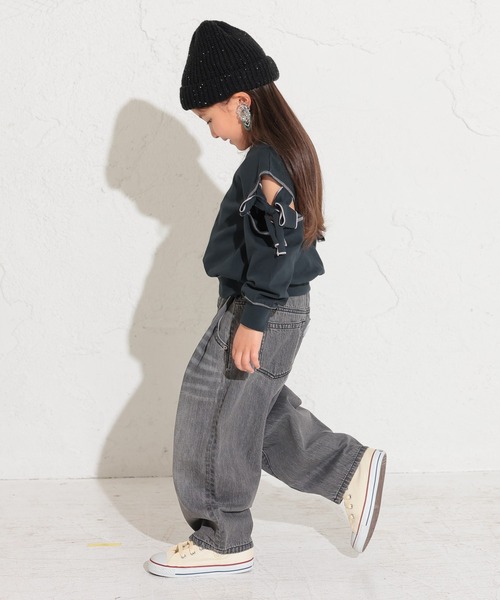 Ocean&Ground(オーシャン&グラウンド)の「ハイウエストデニムバルーンパンツ(デニムパンツ・キッズ・ダークブルー/ライトブルー/ブラック・80/90/95/100/110/120/130/140)」の22枚目の写真