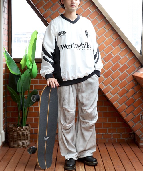 8(eight)(エイト)の「ユニホーム風ナイロンプルオーバー(ナイロンジャケット・メンズ・ブラック/オフホワイト/ネイビー・MEDIUM/LARGE)」の9枚目の写真